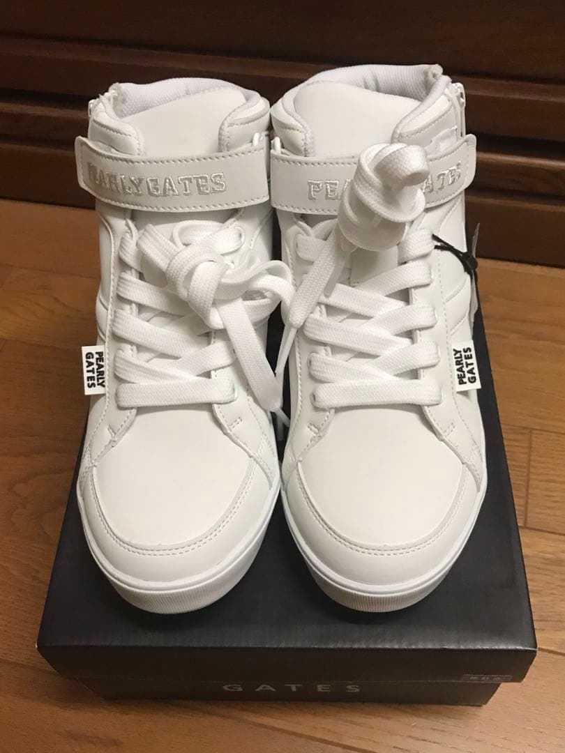 PEARLY GATES ホワイトミドルカットシューズ