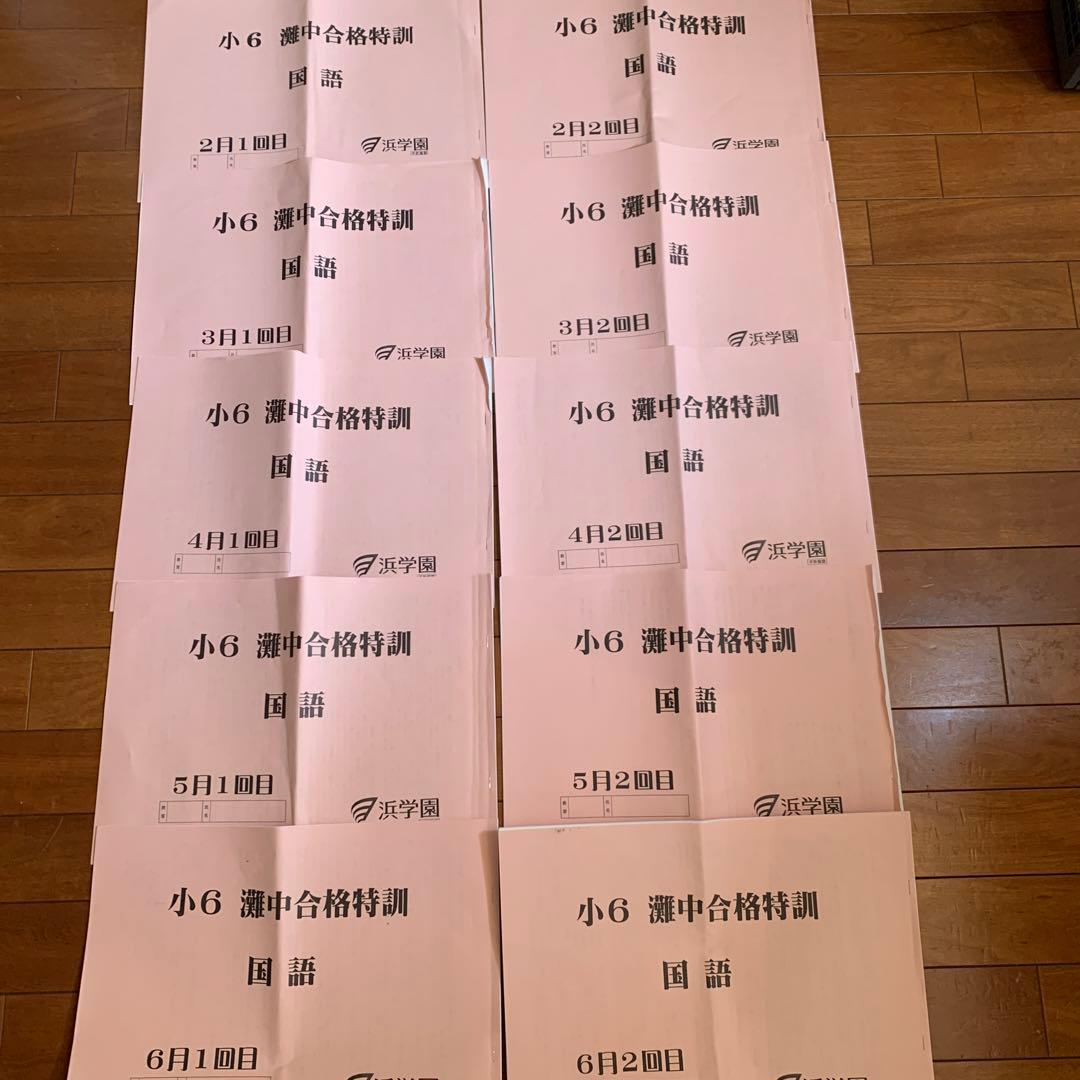 浜学園　小6 灘中合格特訓　国語算数理科　フルセットテキスト　語句プリント付き