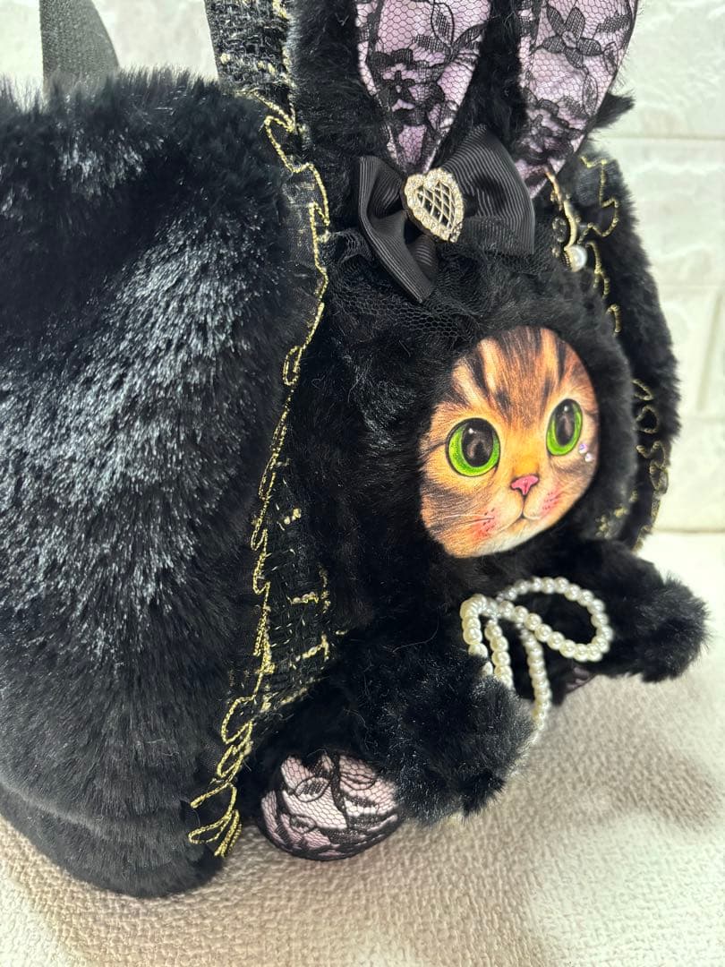 黒*こ様 コヤンイサムチョン　ハンドメイド　ファーバッグ　黒　サンダーちゃん　ツ