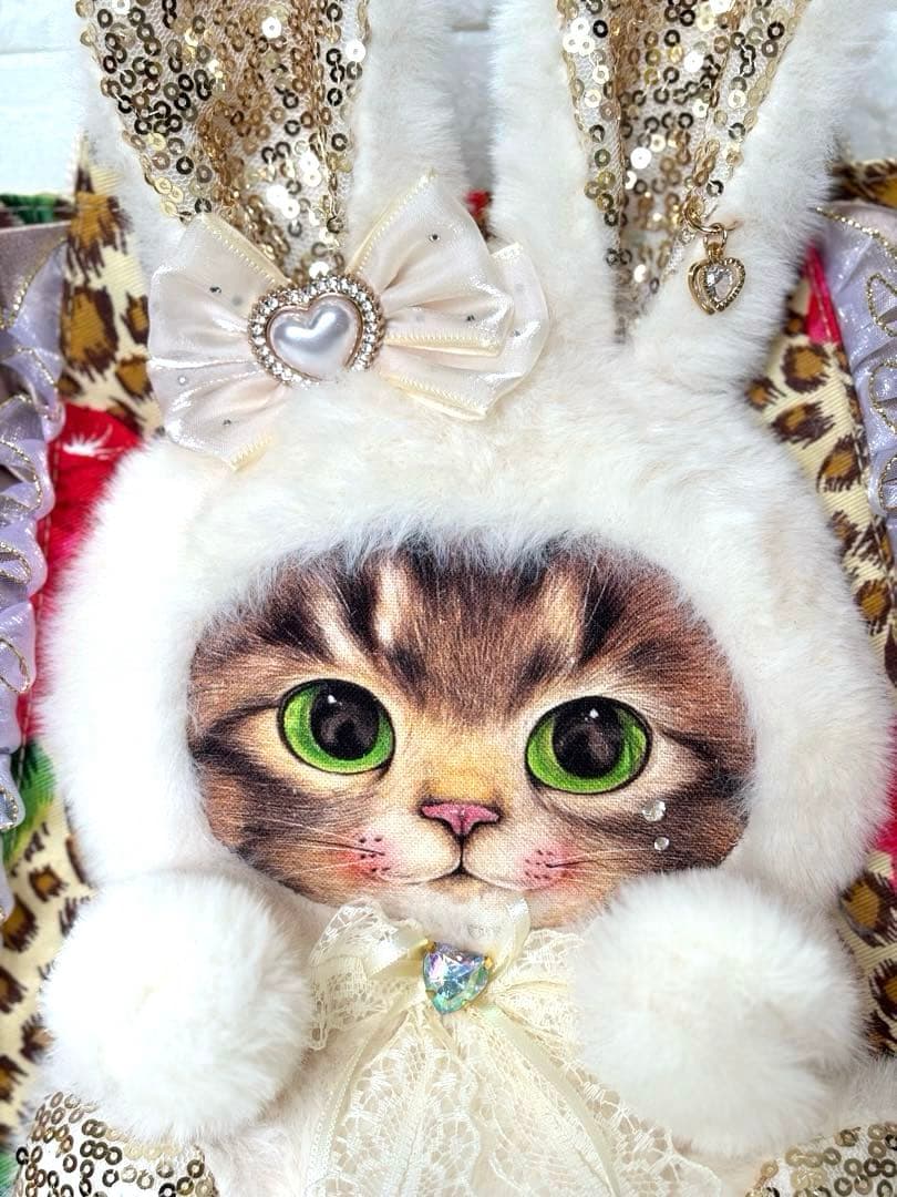 さ*ー様 コヤンイサムチョン　ハンドメイド　フリルトートバッグ　ヒョウ柄　サンダ