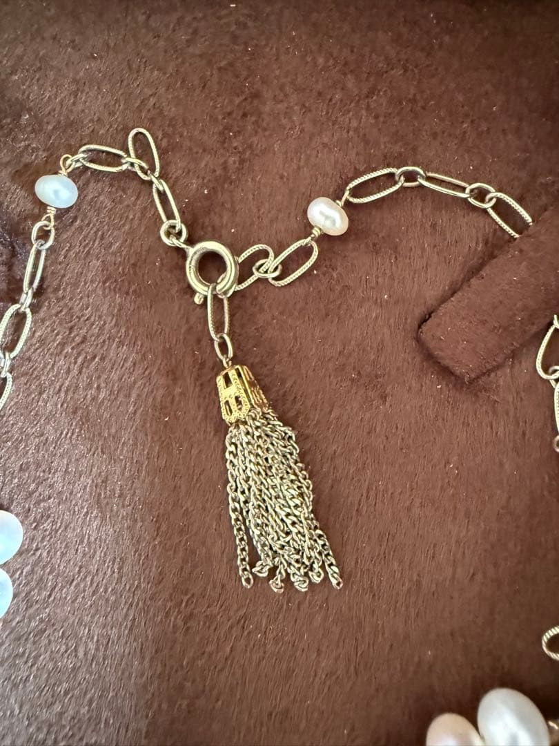 ★ アガット　シルバー　パールネックレス ★