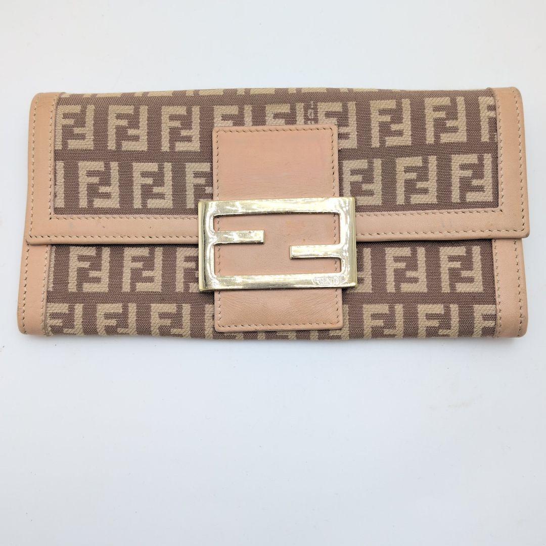 FENDI フェンディ 長財布 二つ折り ズッキーノFFゴールド金具マンマ
