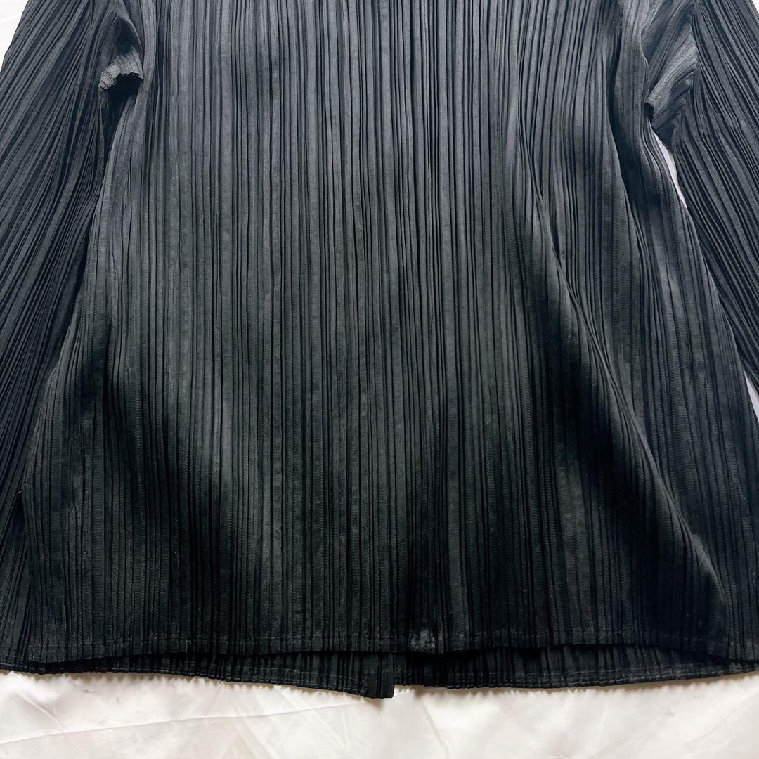 極美品✨PLEATS PLEASE 丸襟 シャツ サイズ4 XL相当 長袖