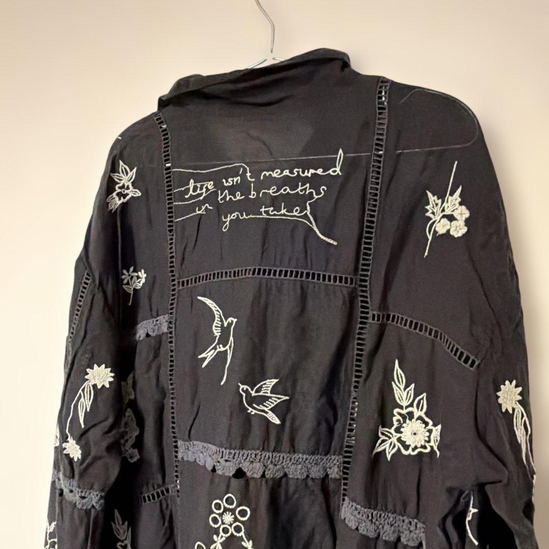 トップス Embroidery Patchwork Shirts