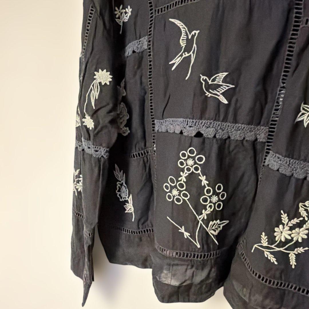 トップス Embroidery Patchwork Shirts