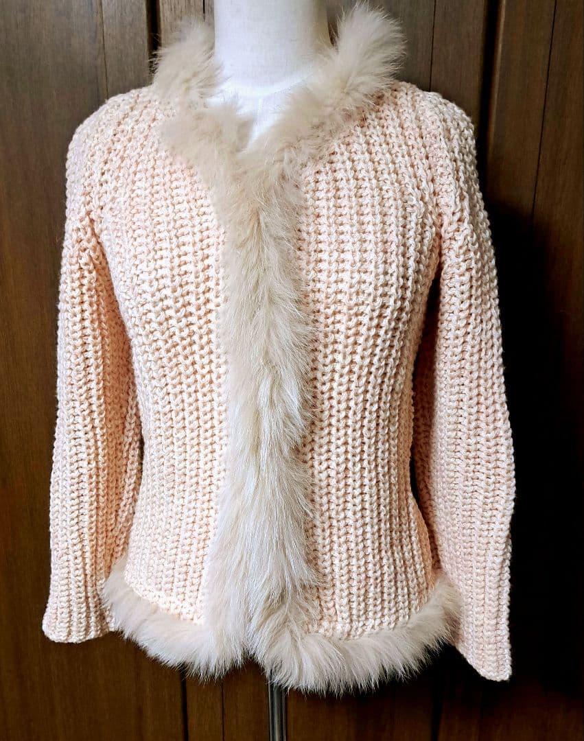 アンナモリナーリファー付 長袖カーディガンМ