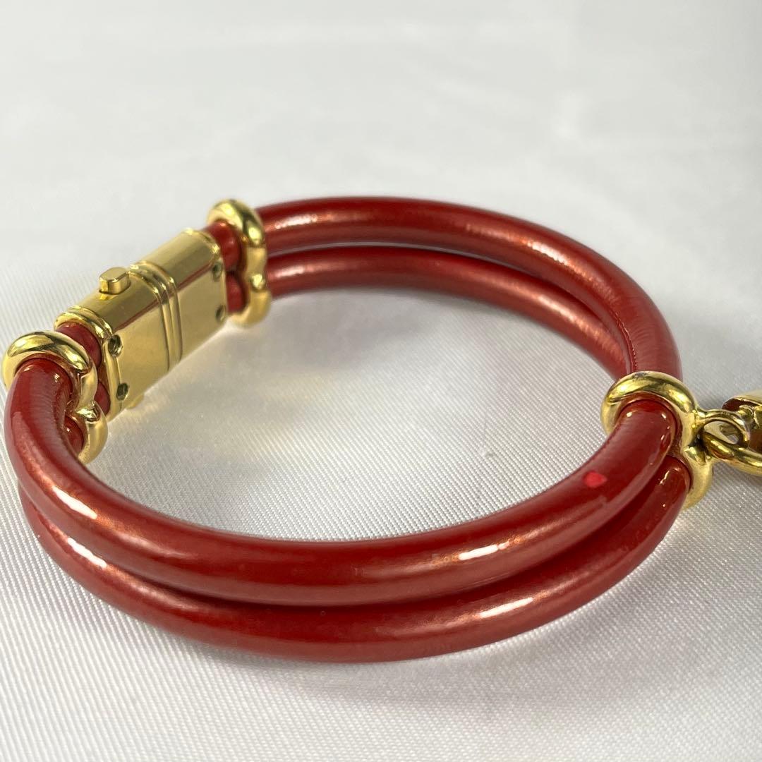 LOUIS VUITTON 赤 パテントレザー バングル キープイットカデナ
