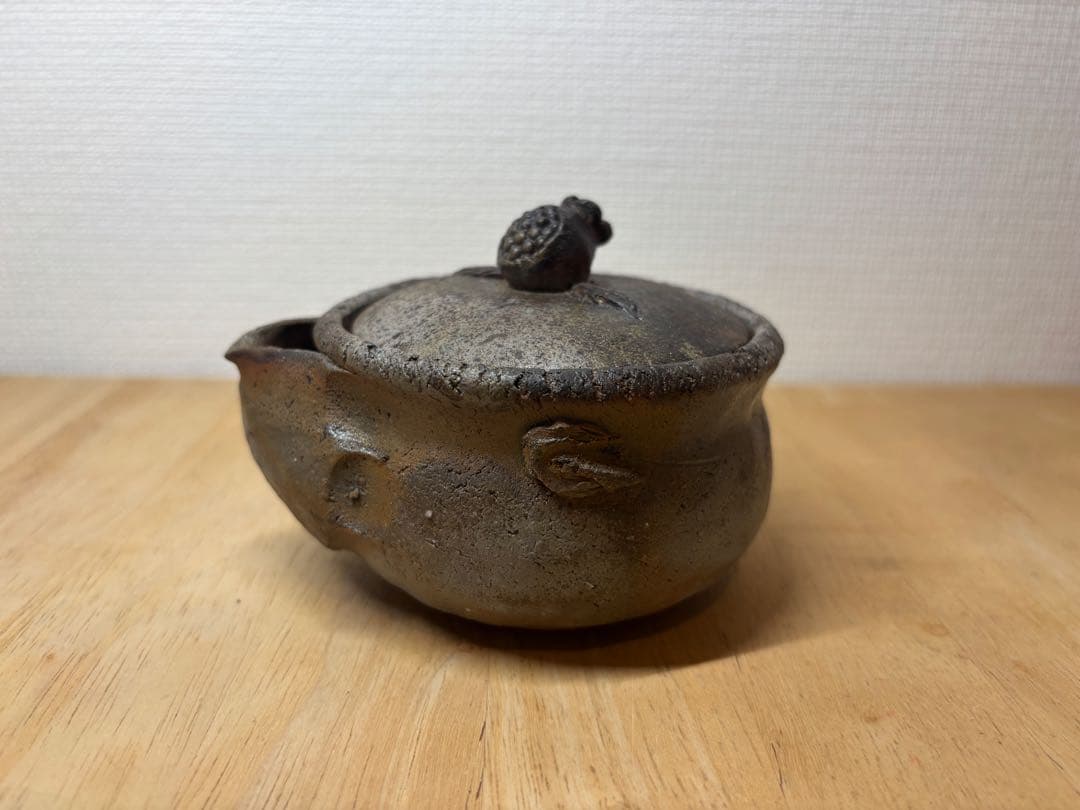 ㊵備前焼 宝瓶 登り窯 ザクロ 柘榴 ざくろ 手びねり 急須