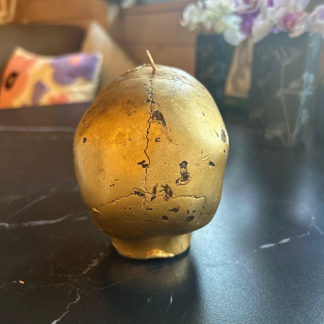 ゴールド スカル型キャンドル