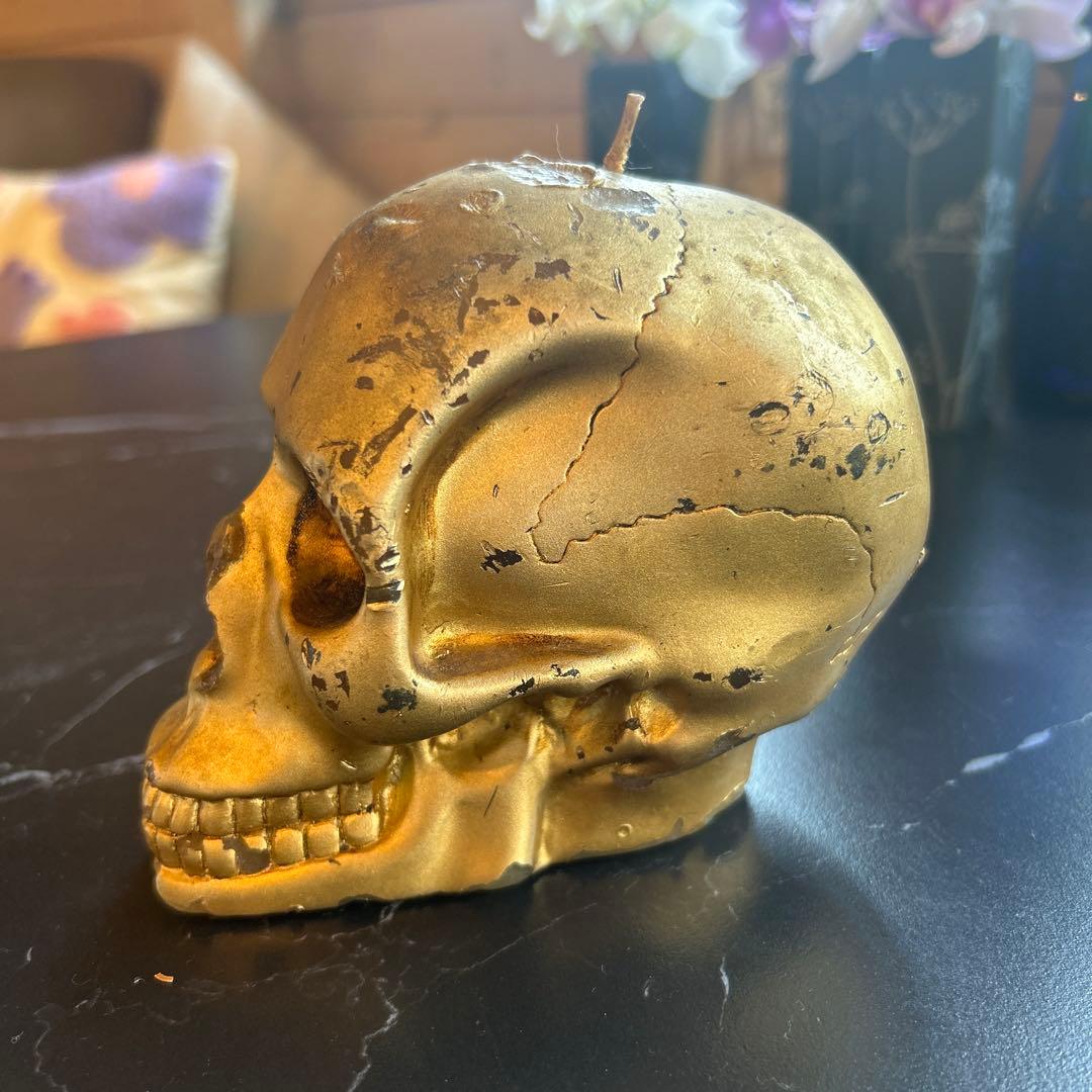 ゴールド スカル型キャンドル