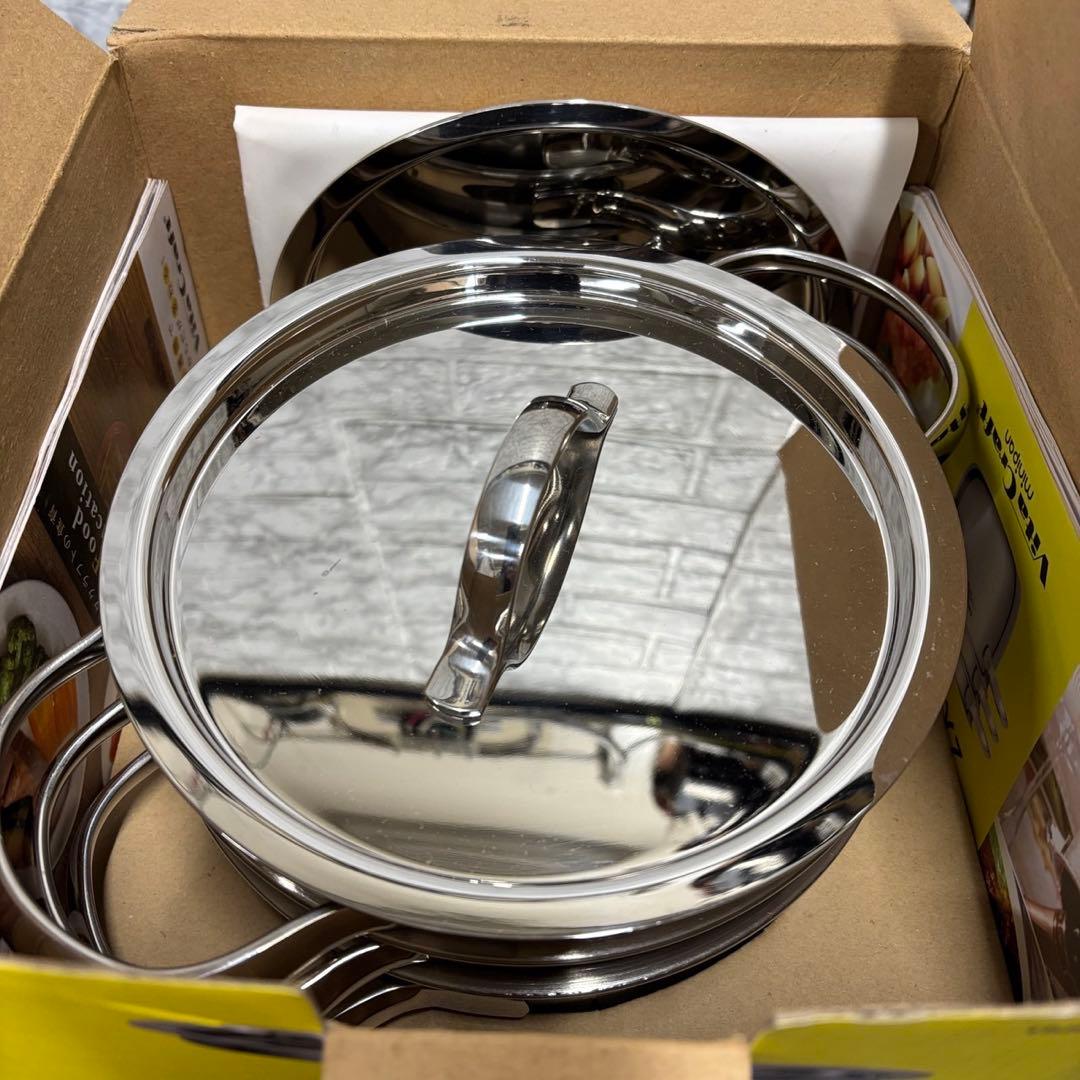 49　未使用品　ビタクラフト　ミニパンセット　両手鍋　ステンレス　無水鍋