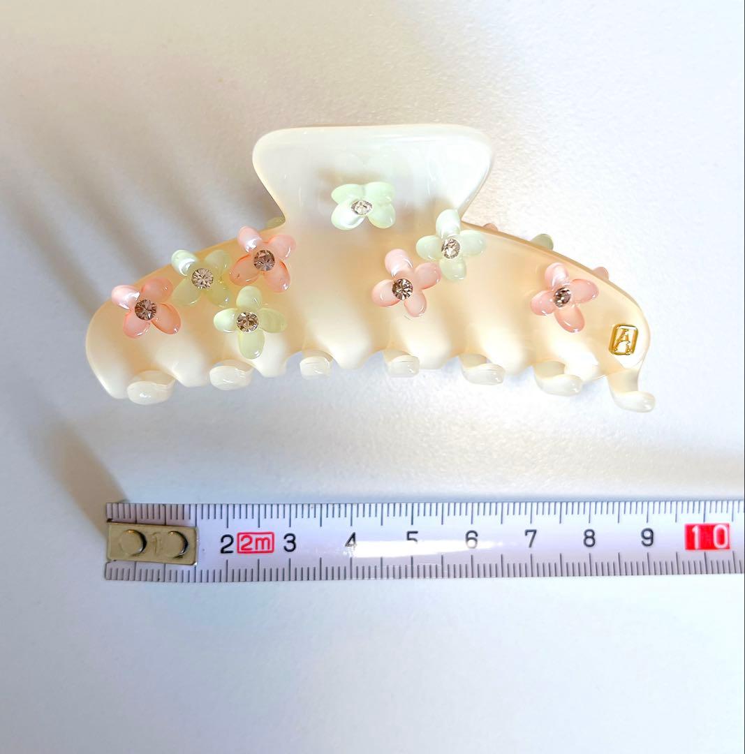 アレクサンドルドゥパリ　ヘアクリップ　フルーレット　ベージュ　花　ピンク　可愛い