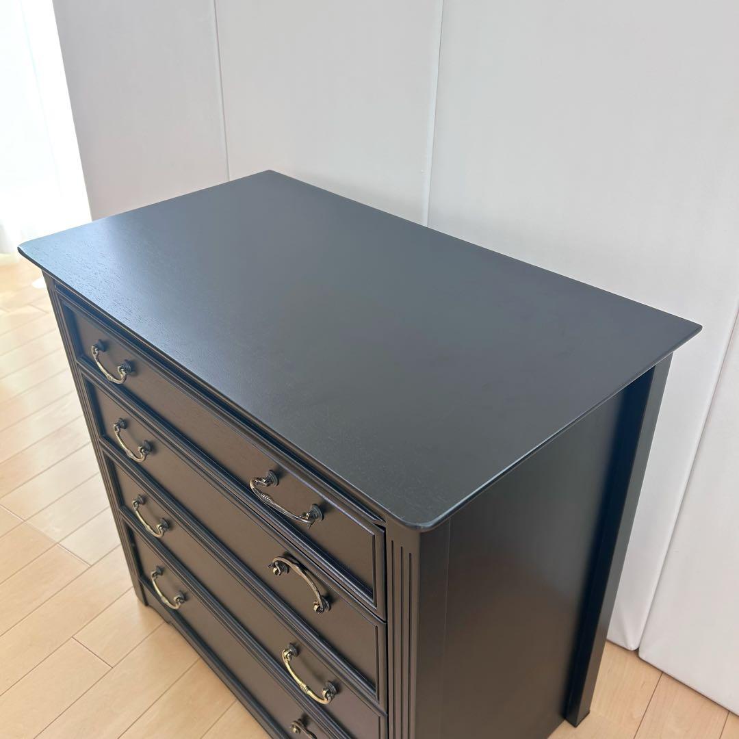 東海家具　TOKAIKAGU チェスト　ノワール　アンバーブラック　脚なし