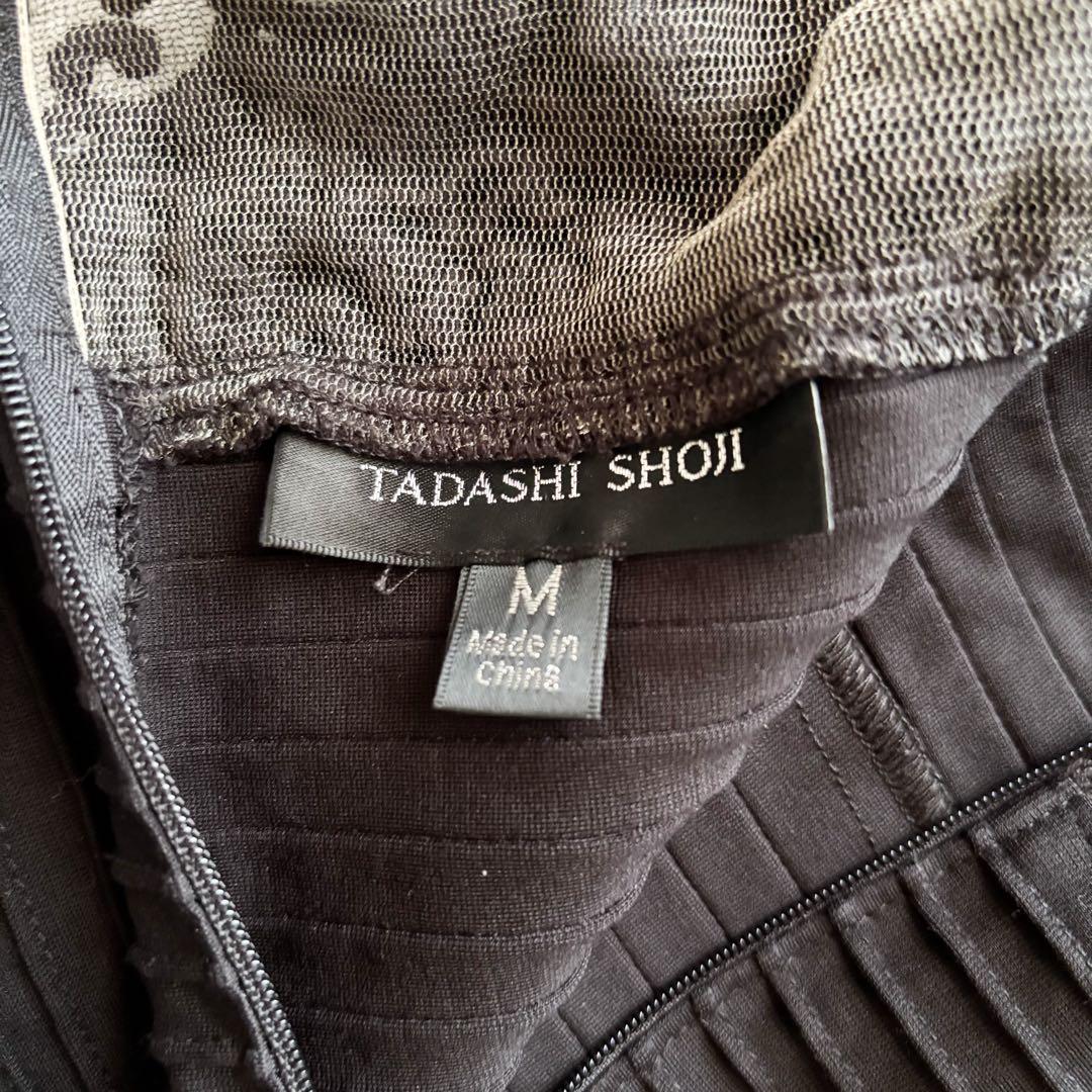 タダシショージ　マキシワンピース　ドレス　レース　切替　ノースリーブ パーティー