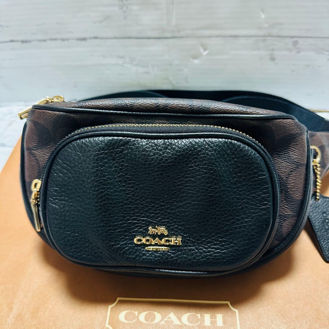 【美品】COACH ボディバッグ ウエストバッグ シグネチャー 6548