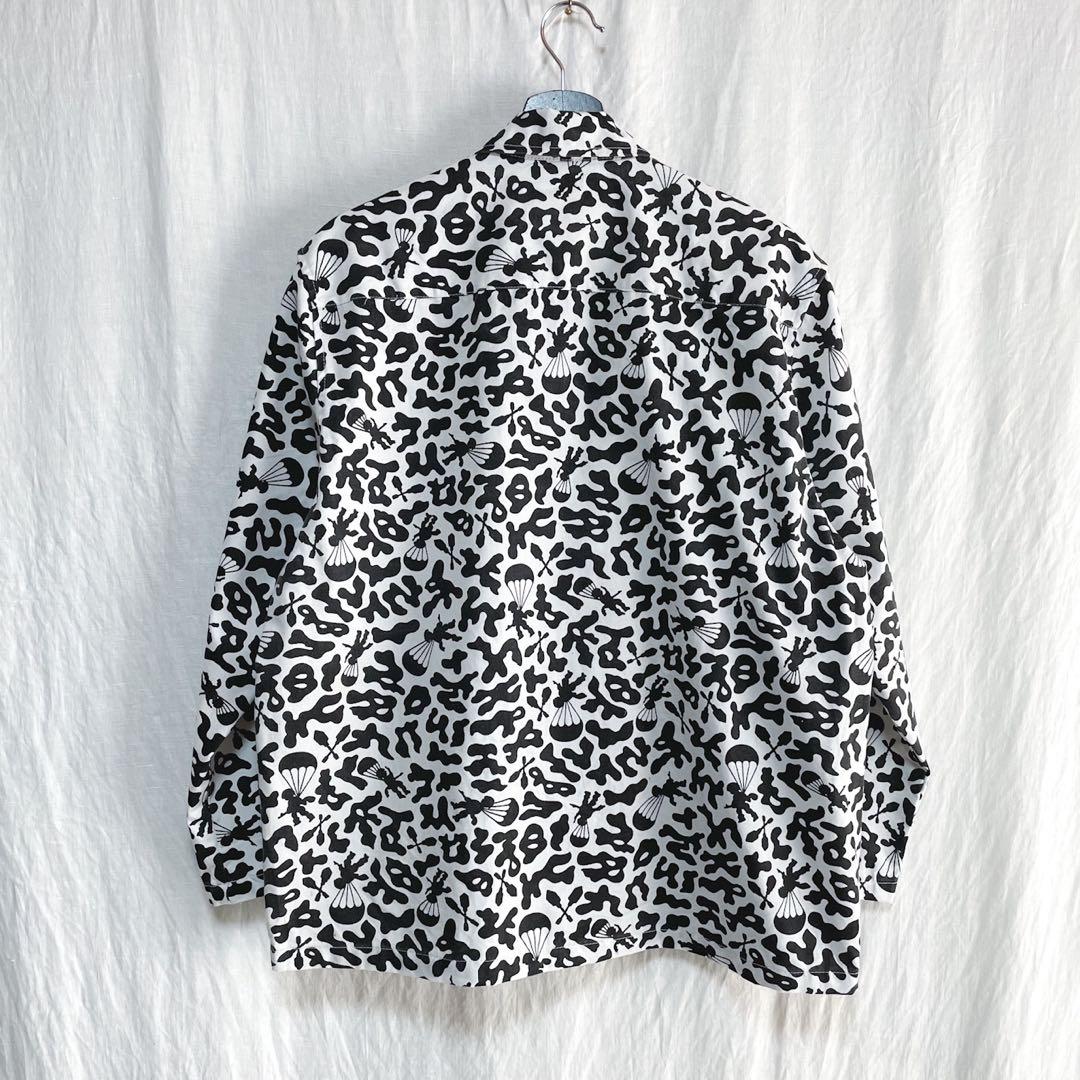 希少 パラシュート柄 韓国軍 実用 バクテリア アメーバカモ 迷彩 シャツ