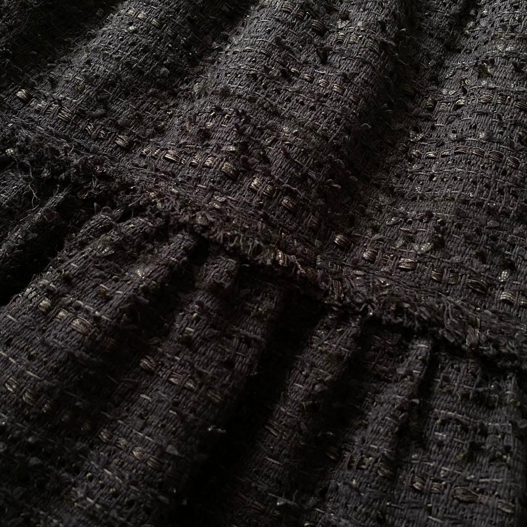 ごま✨️極美品Rene TISSUE 高級ツイードワンピース ティアード