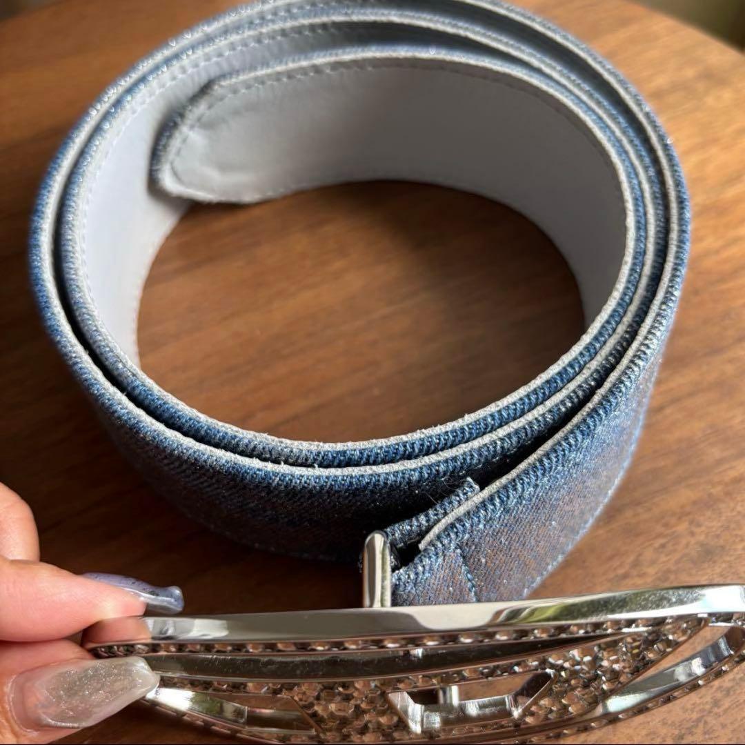 く*ん様 DIESEL ストーン装飾 ベルト 青色