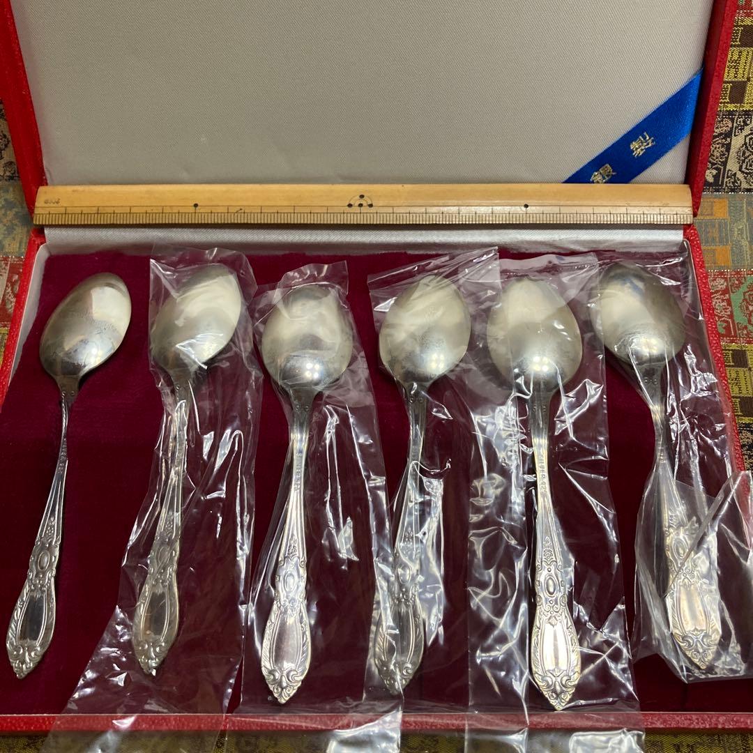 銀製スプーン６本セットシルバー925 箱14.8×20.7 スプーン11.8cm