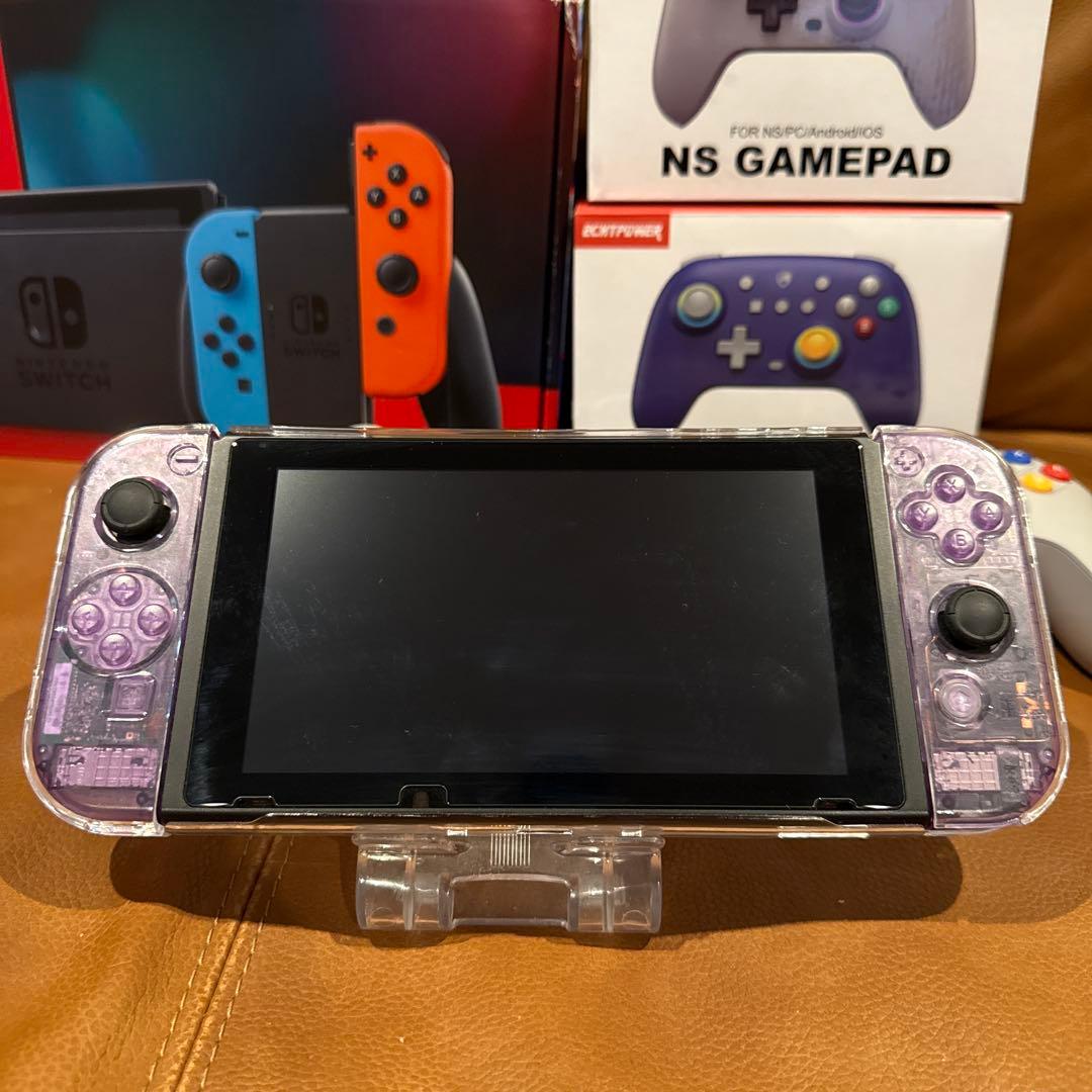 Nintendo Switch 本体　シェル交換品　コントローラー2個付き