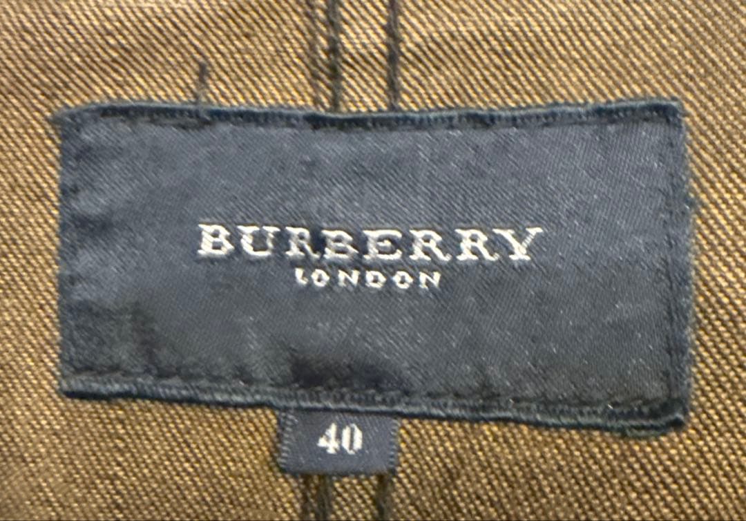 バーバリーロンドン　レディース　インディゴ染　ブラック　デニムジャケット　L