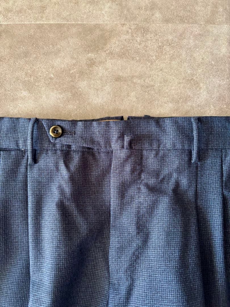 【美品】ピーティートリノ ウールスラックス48 ネイビーブルー