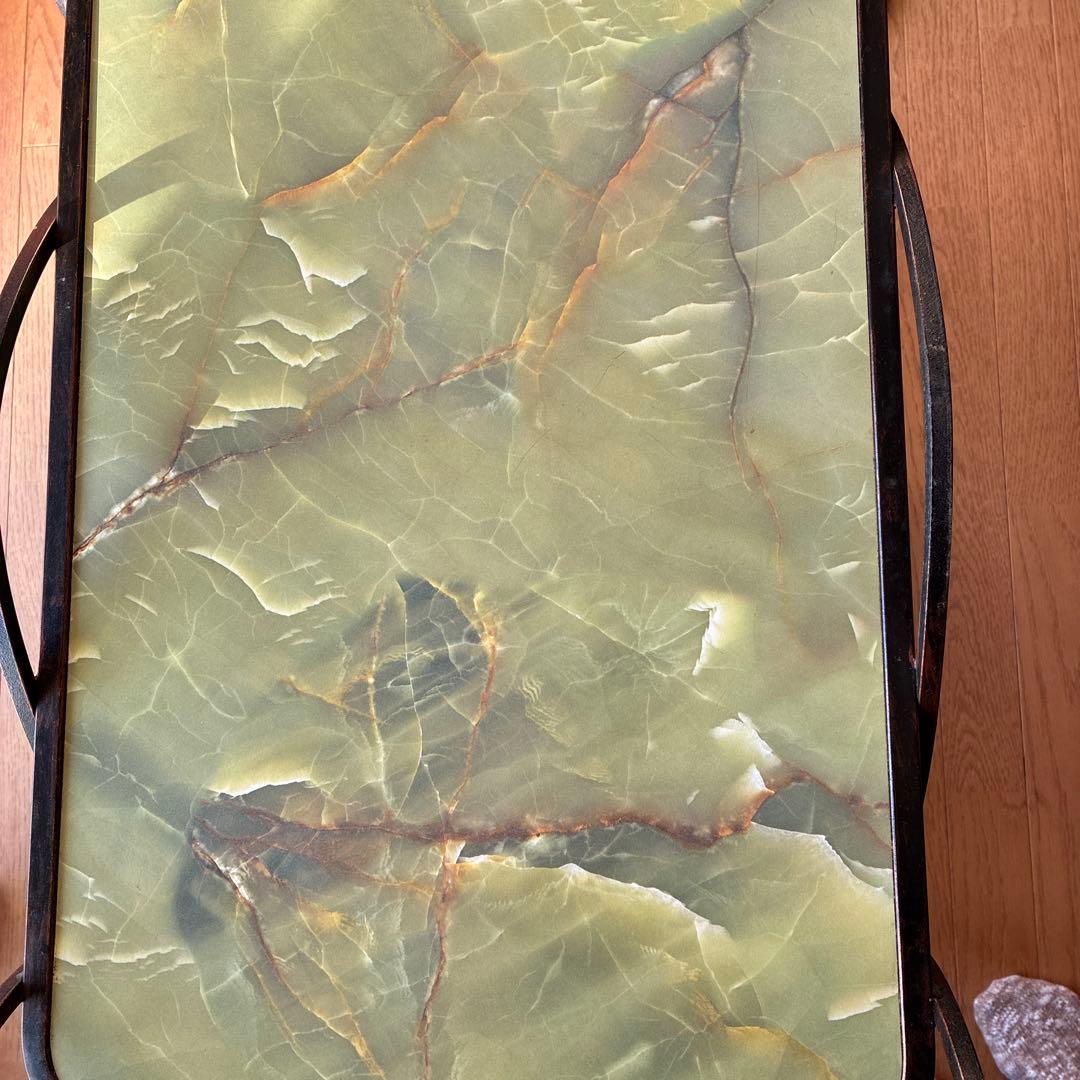 緑色大理石模様のキッチンワゴン ワゴン レトロ家具 アンティーク