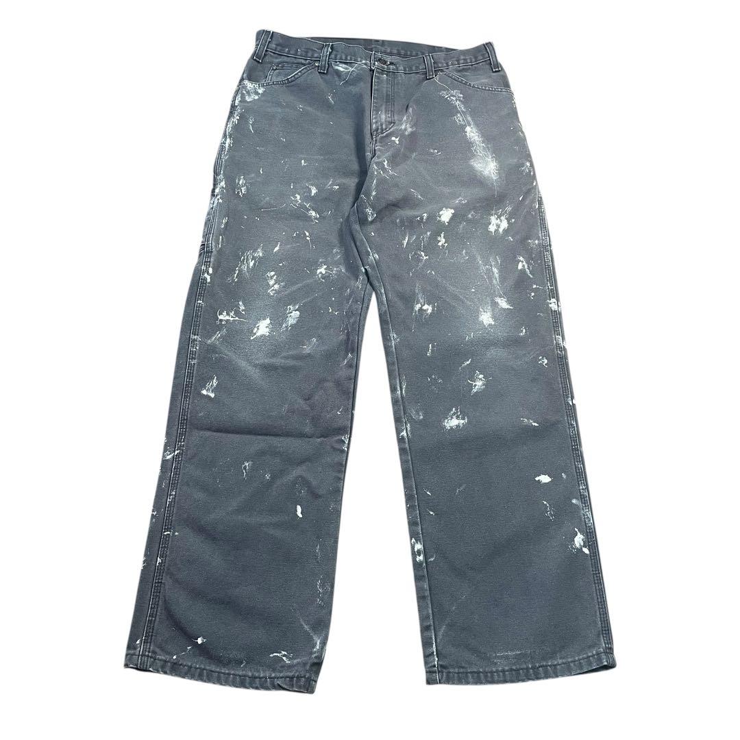 ディッキーズ ペンキ ペインターパンツ フェードブラック ダック地 00s
