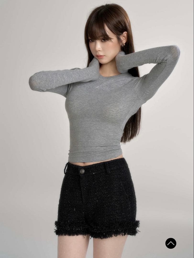 パンツ andwang Tweed classic mini pants