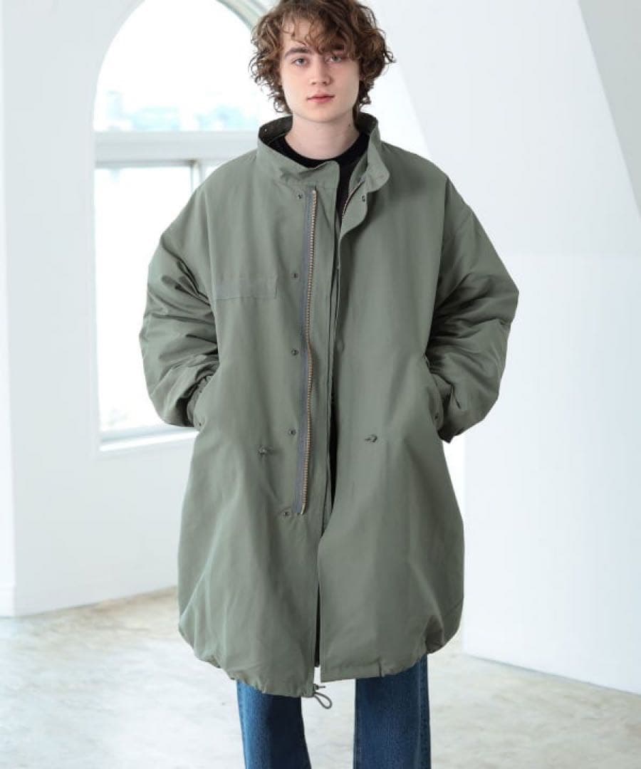 オリーブグリーン モッズコート beams