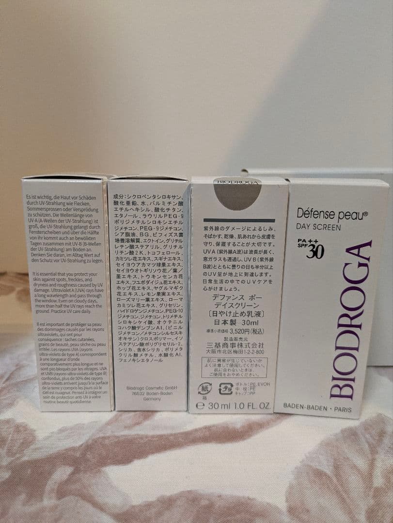 ビオドラガ　デファンスポーデイスクリーン(日焼け止め乳液)　4本