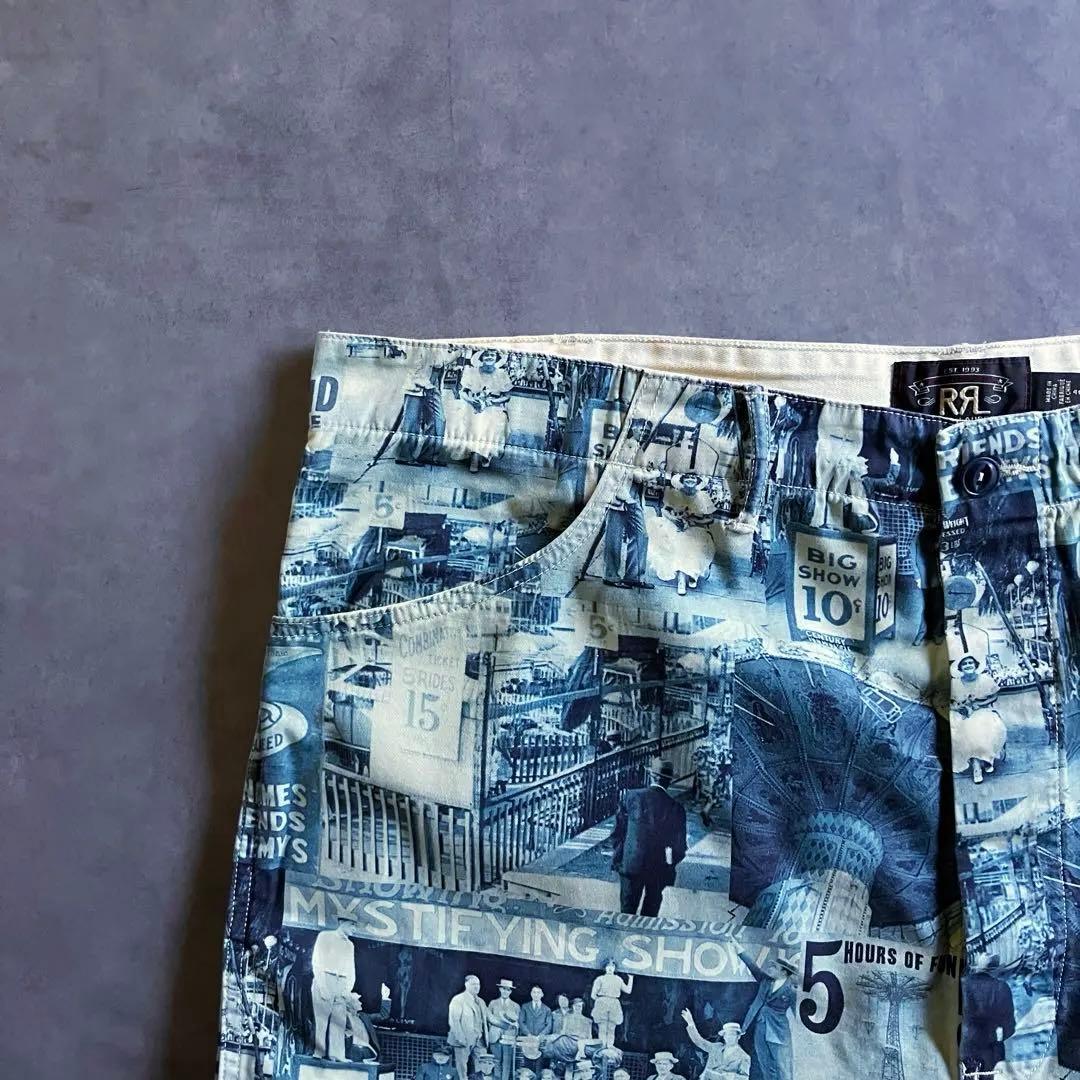 極美品 RRL 21ss フォト プリント ショーツ ハーフパンツ 40