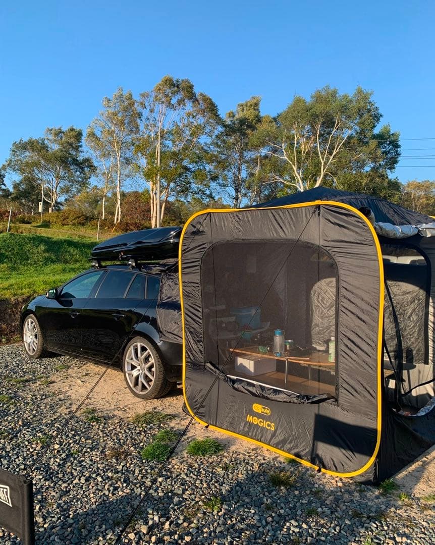 MOGIC キャンプテント 黒 メッシュ窓付き