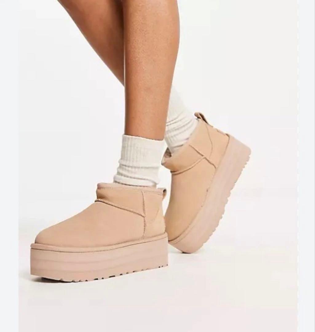 UGG ムートンブーツ クラシックウルトラミニプラットフォーム ベージュ　25