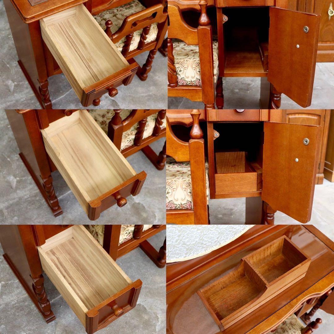 GMIH60A○ドレッサー 鏡台 化粧台 スツール付き 椅子 収納 デスク レ