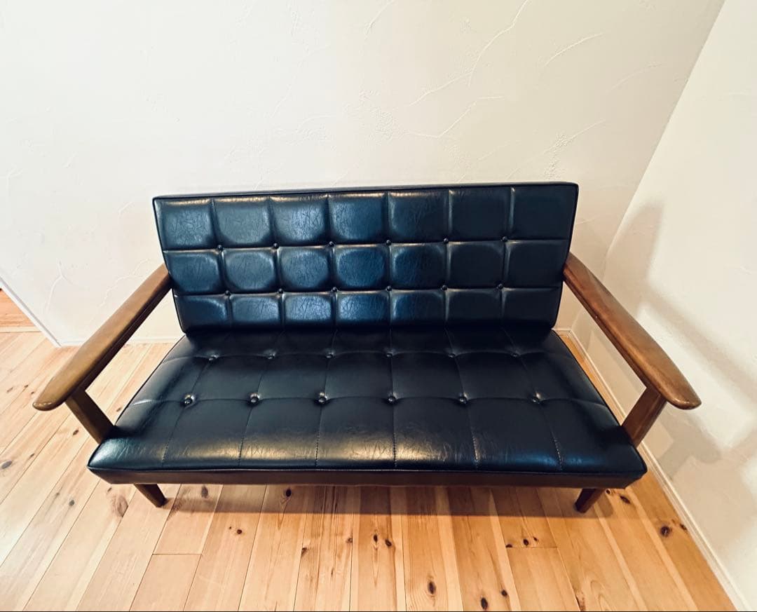 【送料込】カリモク60　Kチェア ツーシーター　ブラック