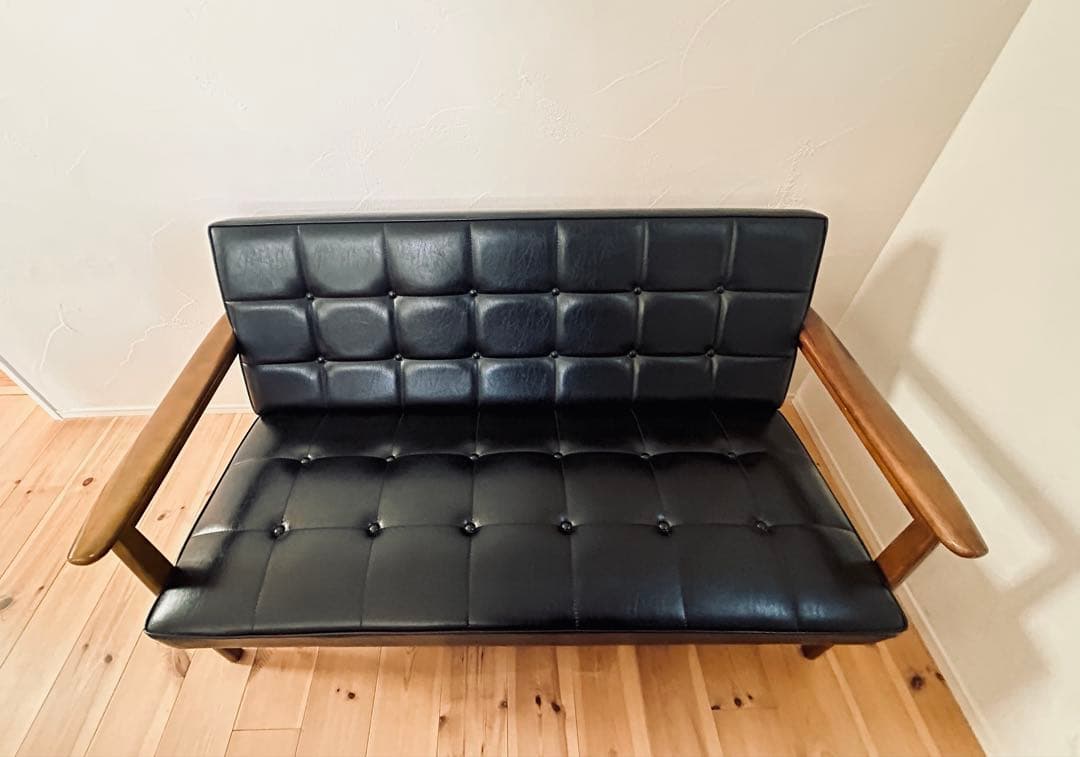 【送料込】カリモク60　Kチェア ツーシーター　ブラック