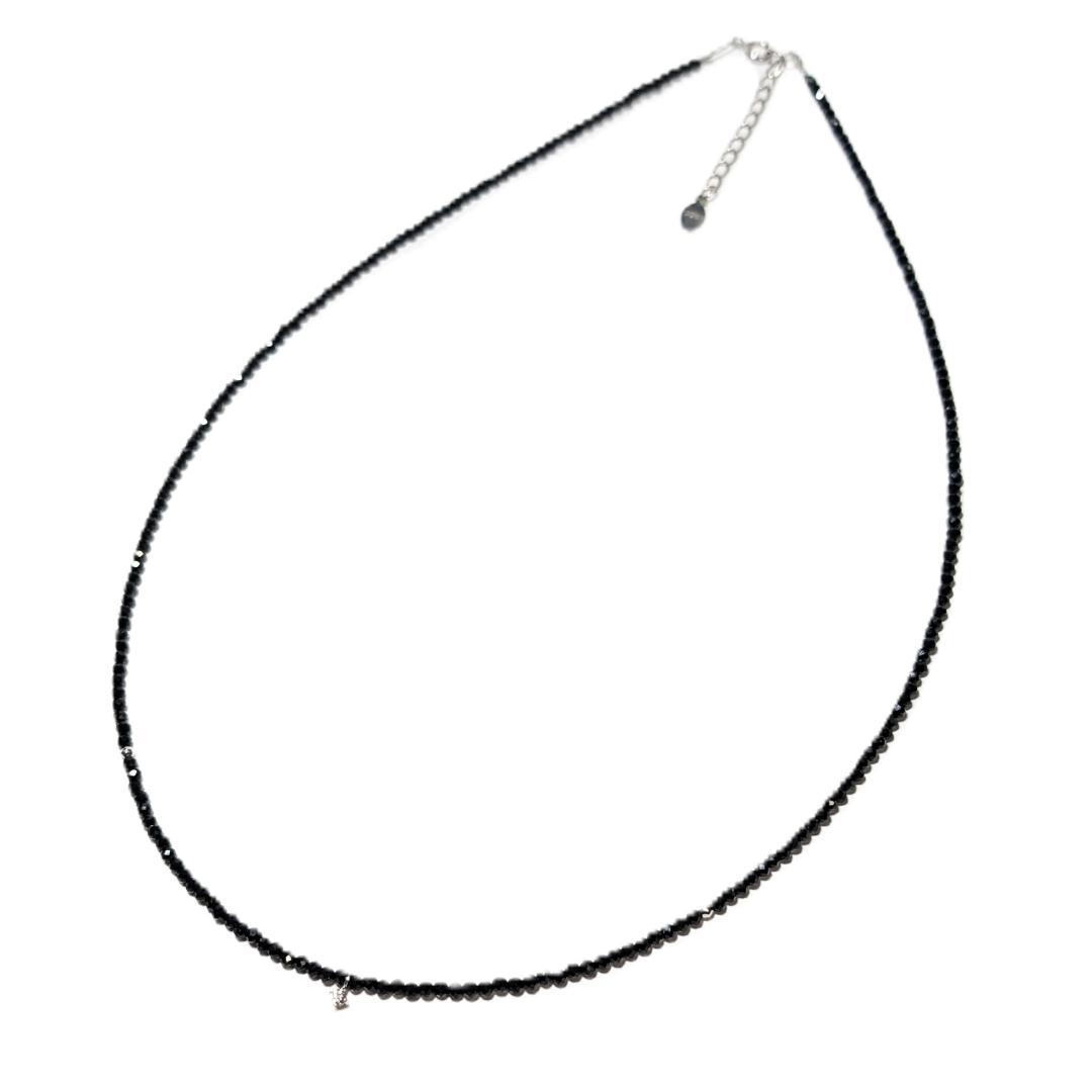 「輝きの守護石」K18WG×ダイヤモンド×スピネル パワーストーンネックレス