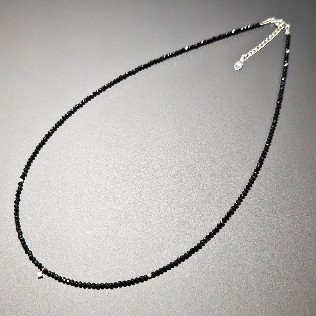 「輝きの守護石」K18WG×ダイヤモンド×スピネル パワーストーンネックレス