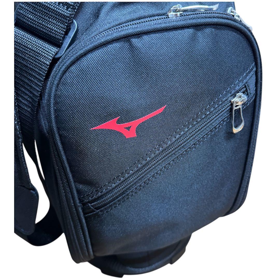【極美品】MIZUNO ゴルフキャディバッグ 9.0型 ブラック×レッド