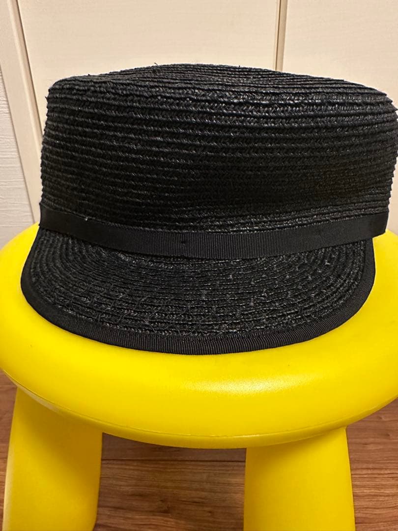 HIAND チュールリボン付きキャスケット　ブラック