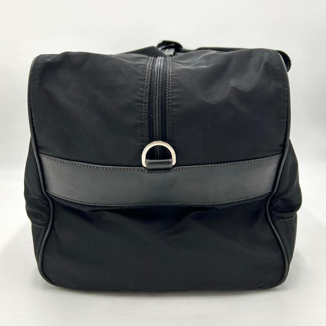 PRADA プラダ　ボストンバッグ　大容量　三角ロゴプレート　ブラック