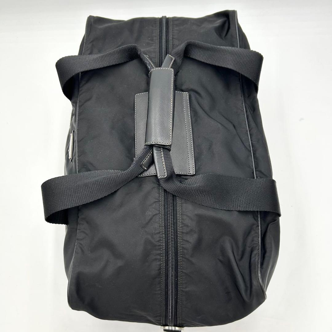 PRADA プラダ　ボストンバッグ　大容量　三角ロゴプレート　ブラック