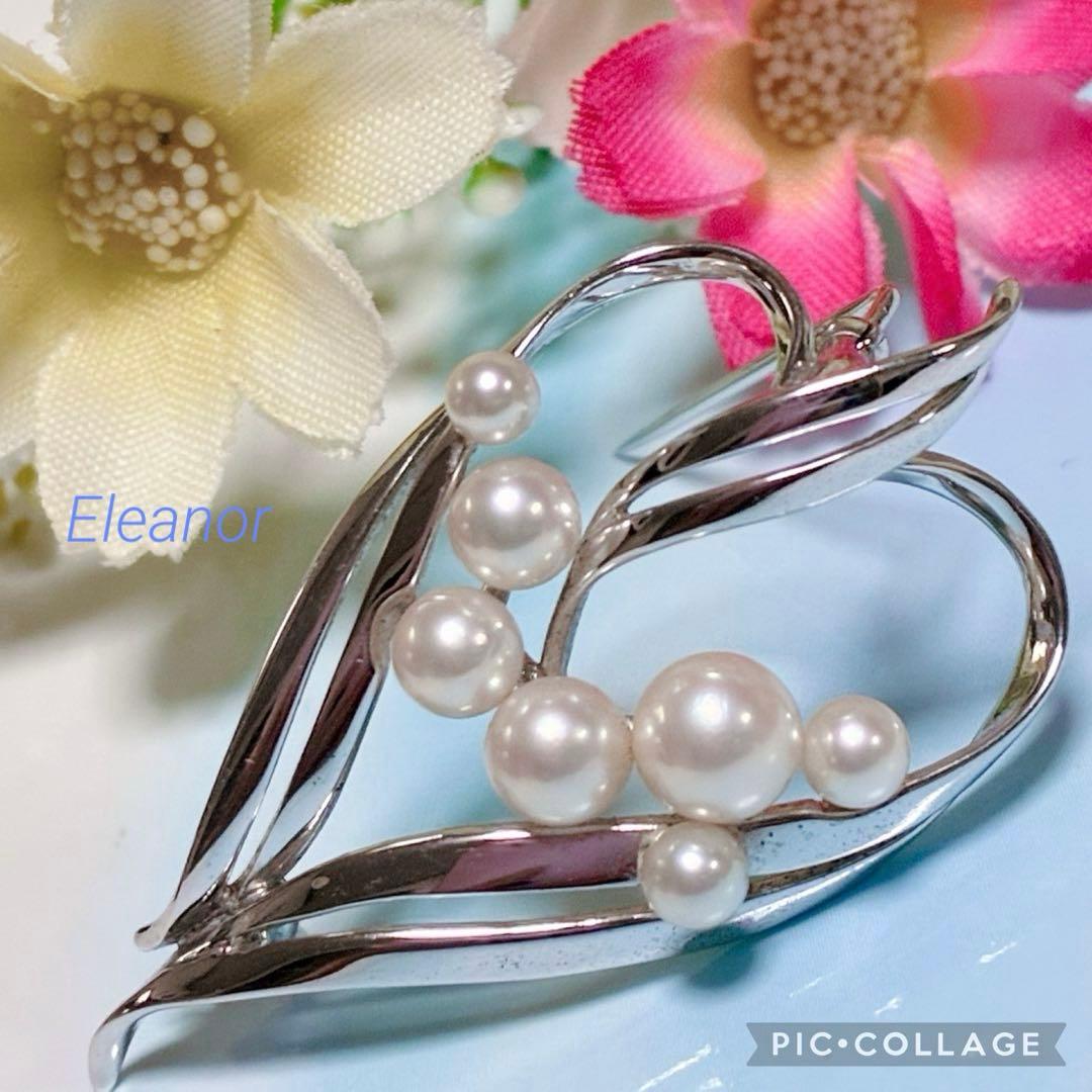 ミキモトブローチ✨エレガントなリーフモチーフ