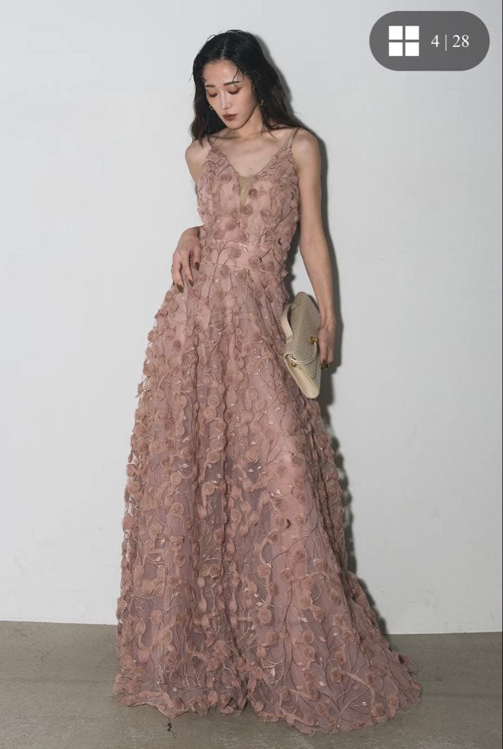 【AUBREY】フラワージャガードドレス ANDREA&Co.