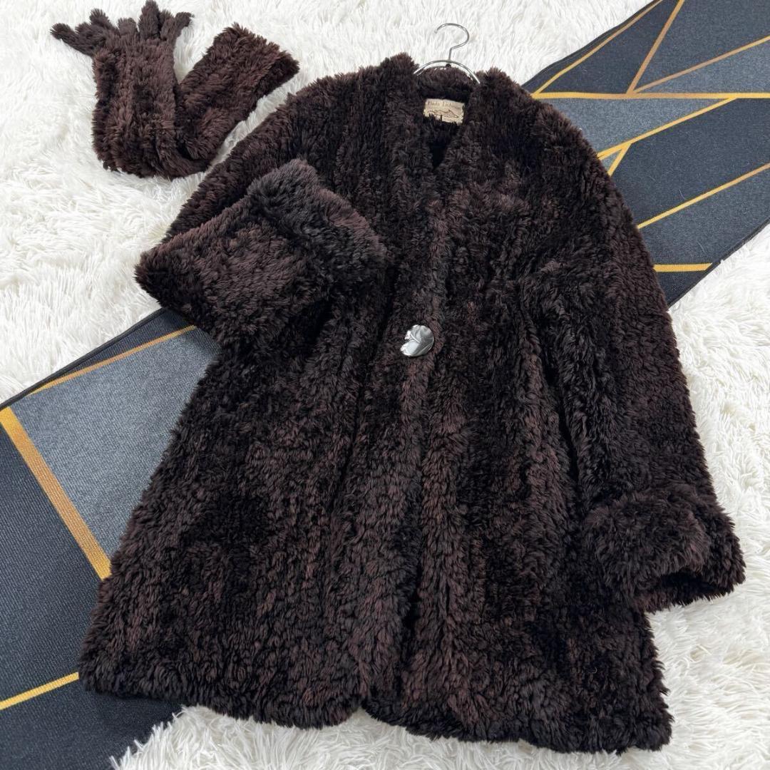 総丈93 ポーラリッシュマン ビーバー コート ショール 本毛皮 M AA267