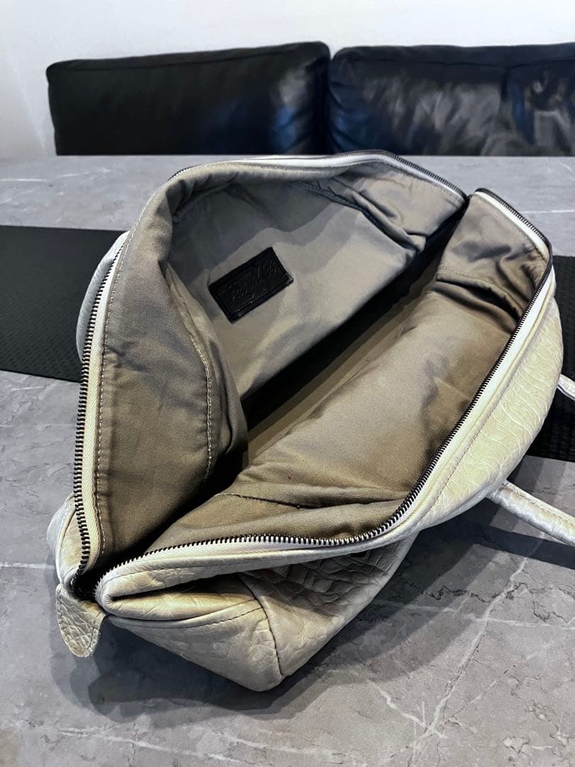 jas mbジャスエムビー 希少クロコ型押レザーボストンバッグ