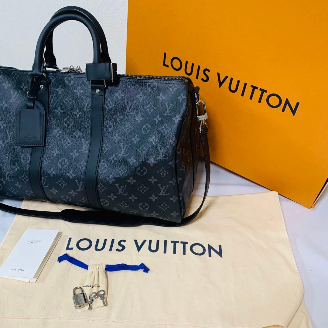 未使用ルイヴィトンキーポルバンドリエール45モノグラム エクリプスボストンバッグ