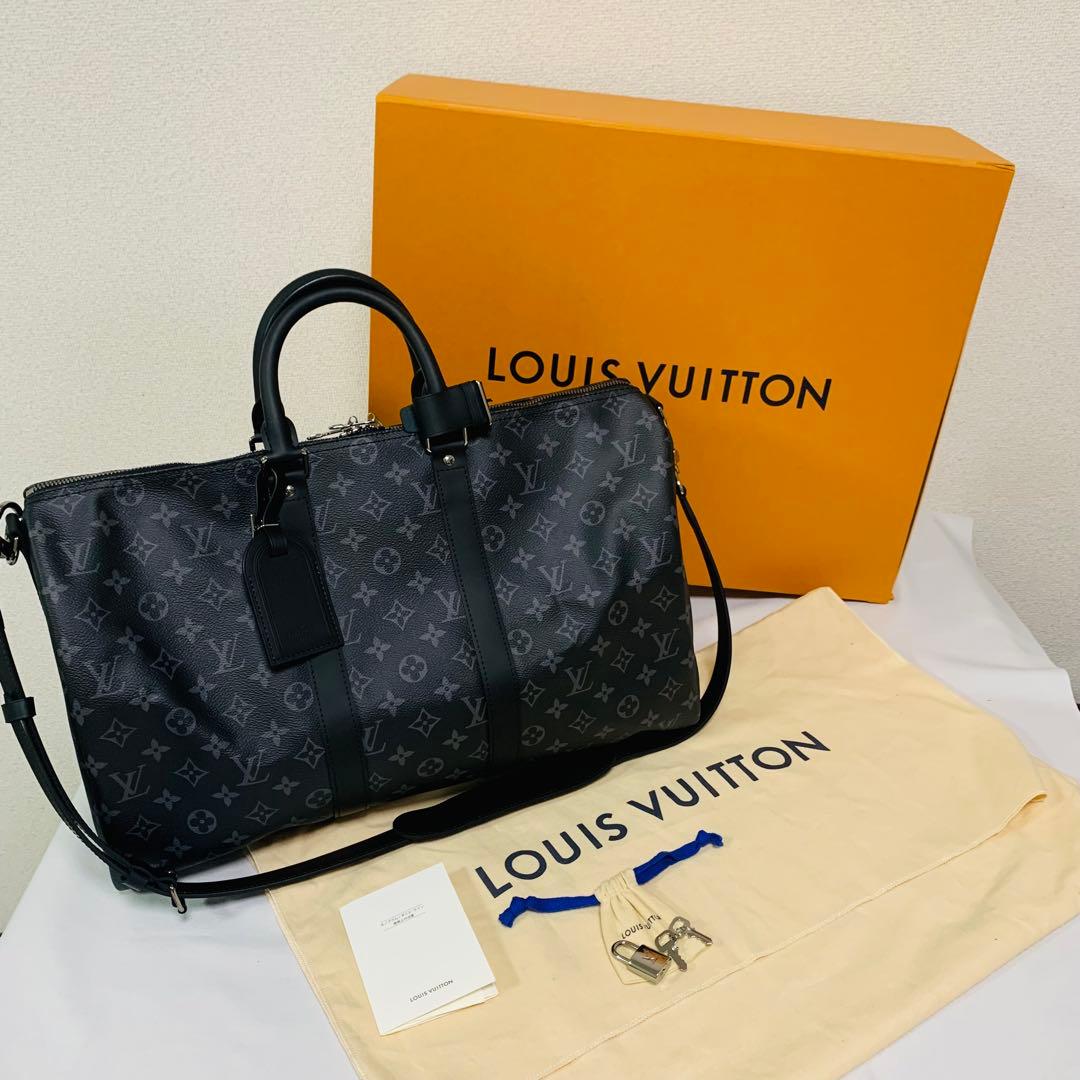 未使用ルイヴィトンキーポルバンドリエール45モノグラム エクリプスボストンバッグ