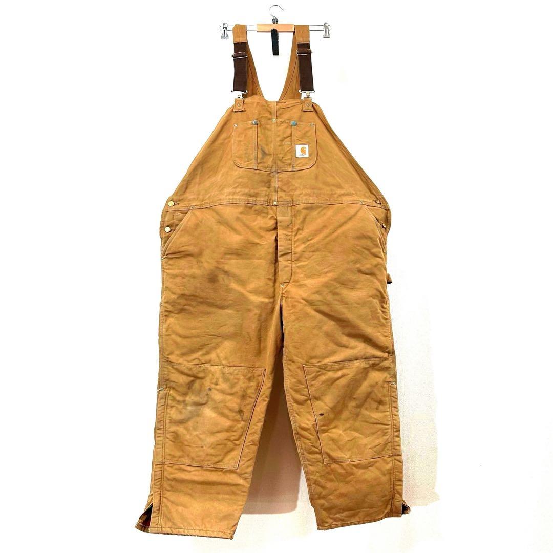 カーハートオーバーオールダブルニーC943ペインターパンツw56極太アメリカ古着